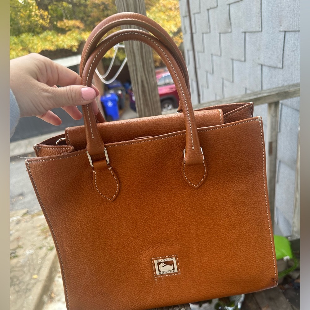 Dooney & Bourke Tan Pebbled Leather Satchel